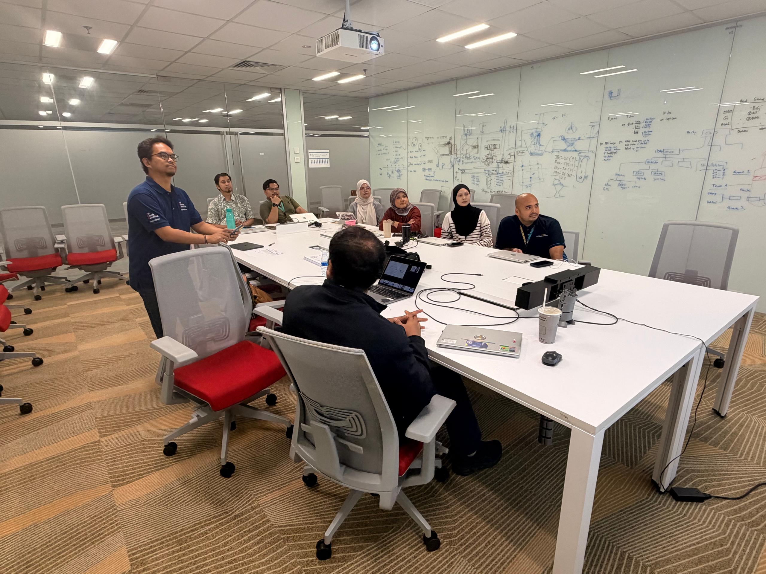 Petronas participants discussing Kaizen principles during classroom training
